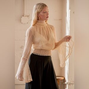 Free People Rule Breaker Lace Top - M